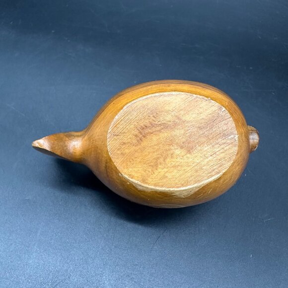 Vintage Mid Century Modern Wooden Puffer Fish Pencil Holder Paperweight Kitschy - Picture 7 of 11